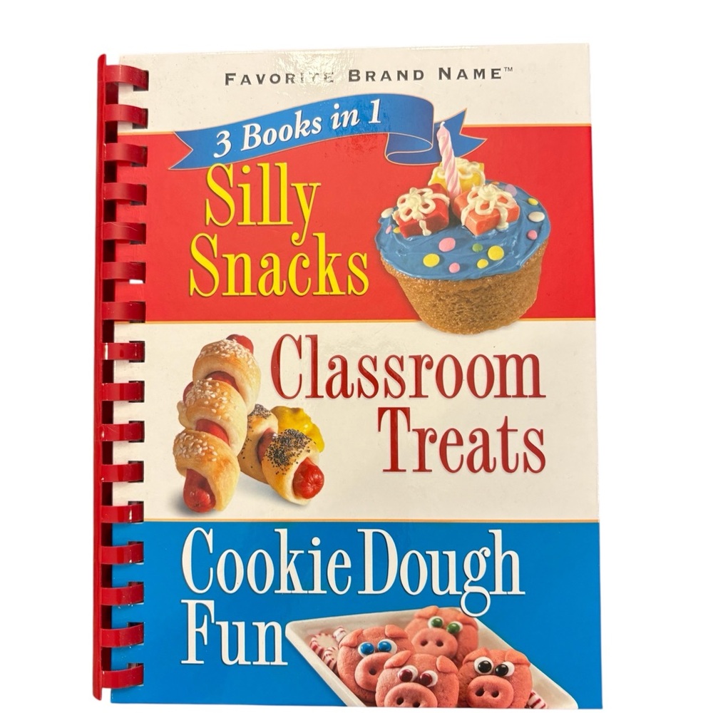 3 Books in 1 Cookbook Silly‎ Snacks Classroom Treats Cookie Dough Fun Kids Moms